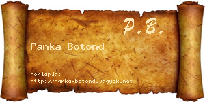 Panka Botond névjegykártya